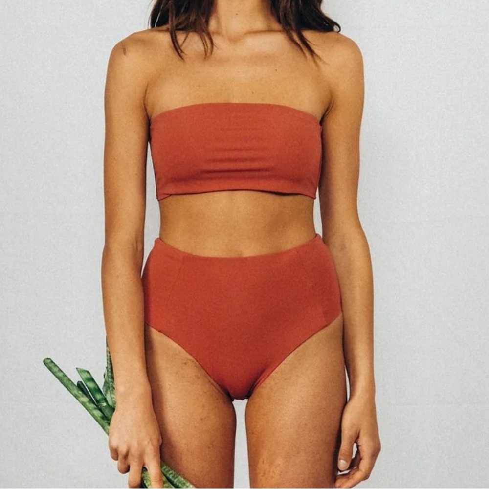 OHOY Swim Beirut Bandeau Bikini Top in Riad Rust